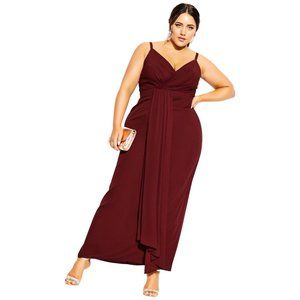 Size 20 - CITY CHIC - Burgundy So Swish Maxi Dress NEW $179 msrp